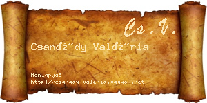 Csanády Valéria névjegykártya