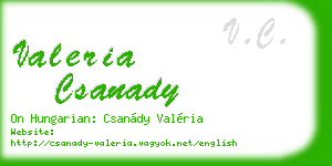 valeria csanady business card