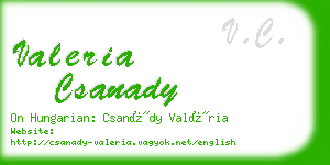 valeria csanady business card